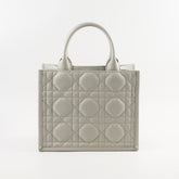 Christian Dior Small Leather Book Tote Grey